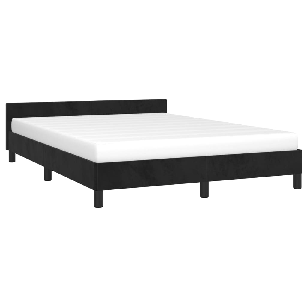 vidaXL Estructura de cama sin colchón terciopelo negro 140x200 cm