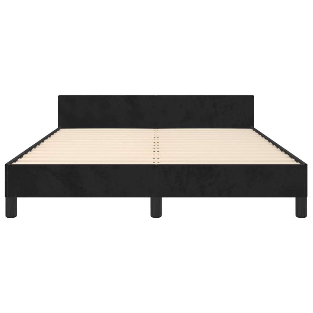 vidaXL Estructura de cama sin colchón terciopelo negro 140x200 cm