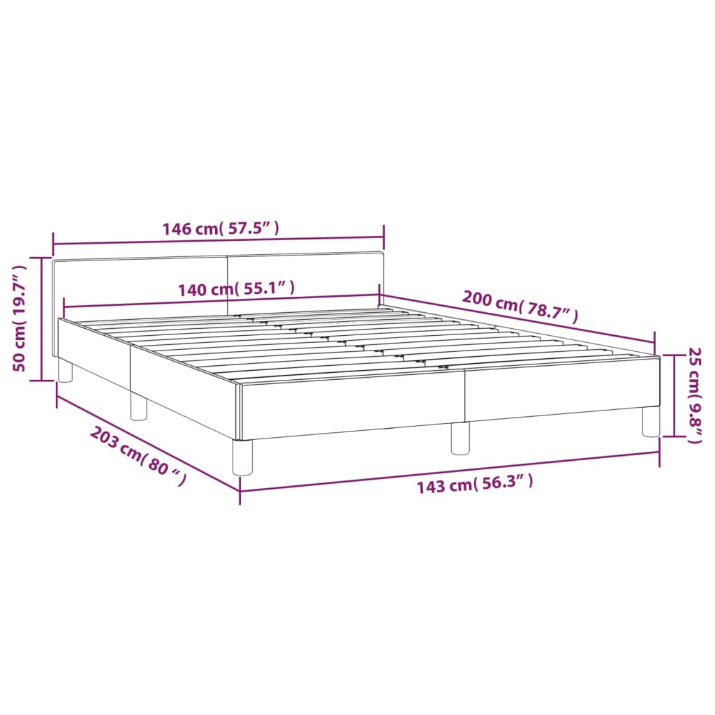 vidaXL Estructura de cama sin colchón terciopelo negro 140x200 cm