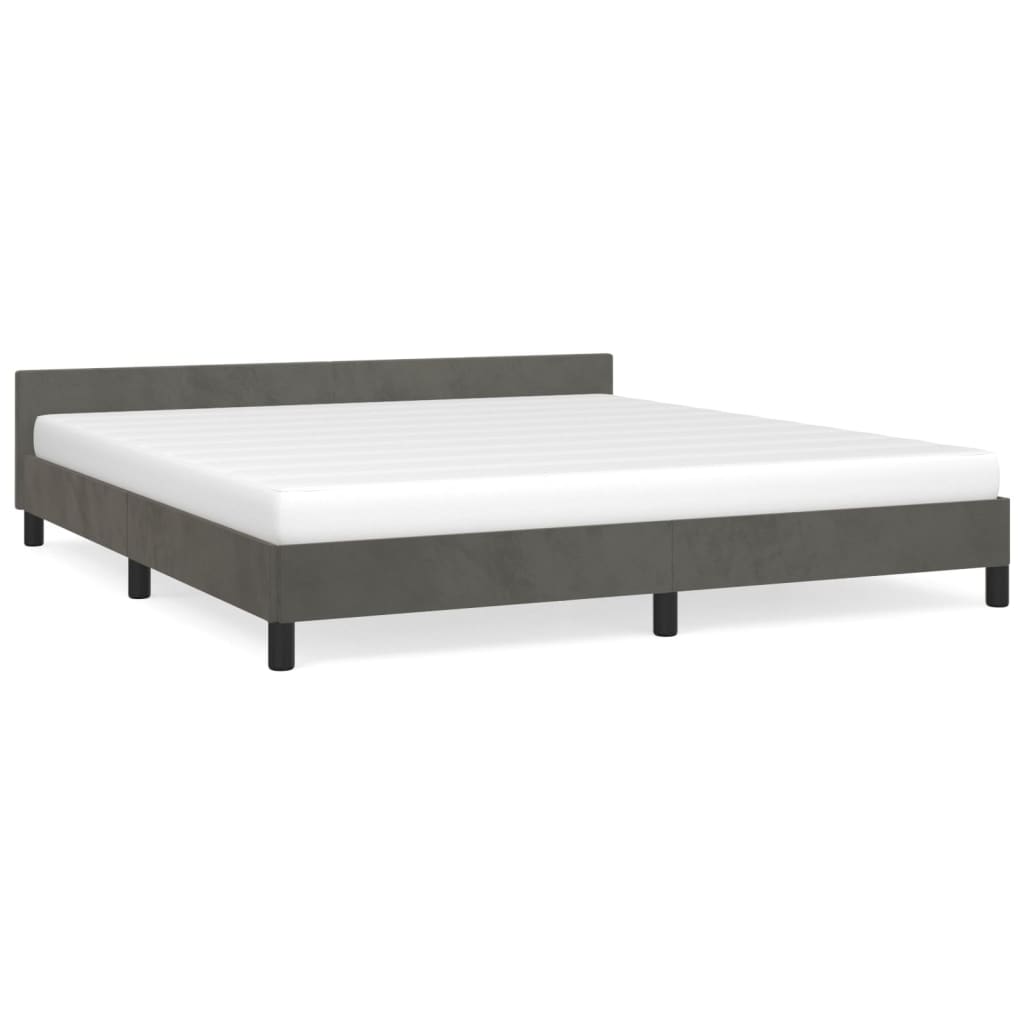 vidaXL Estructura de cama sin colchón terciopelo gris oscuro 160x200cm