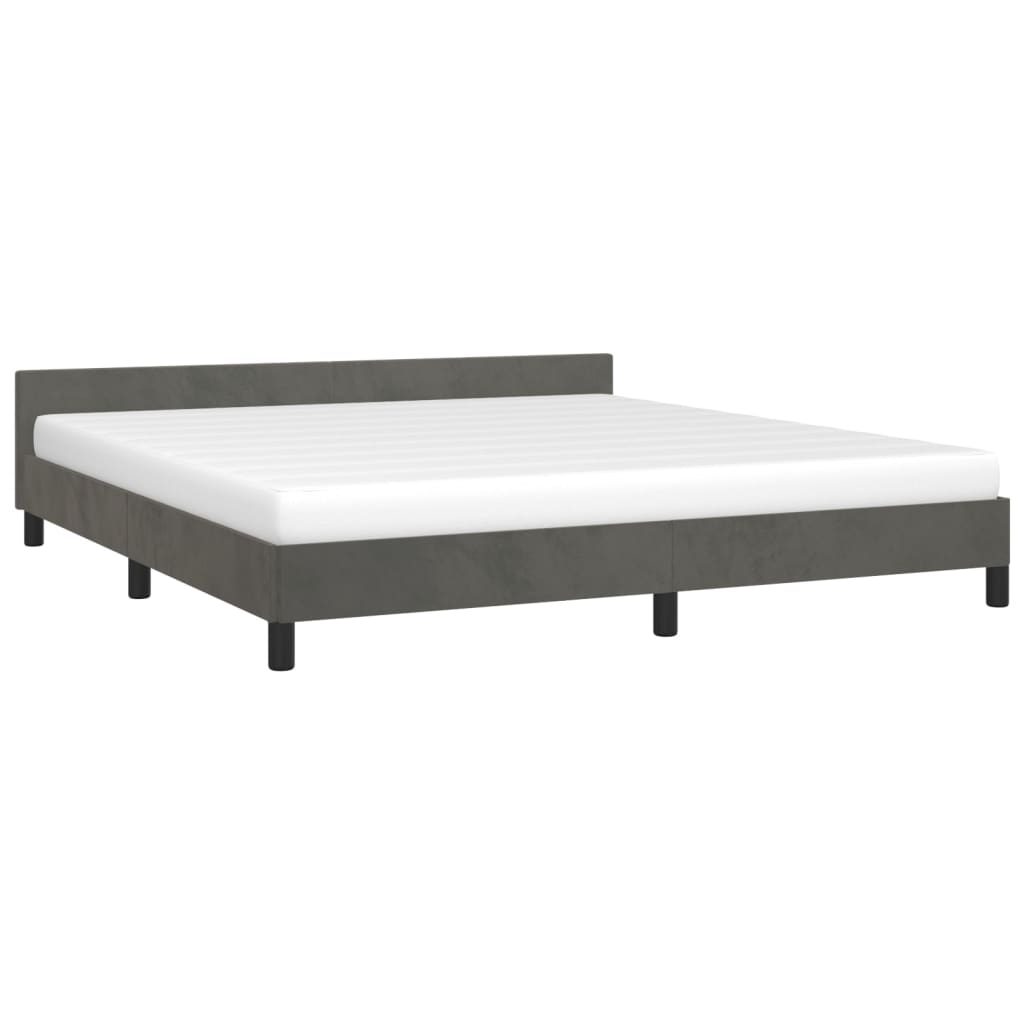 vidaXL Estructura de cama sin colchón terciopelo gris oscuro 160x200cm