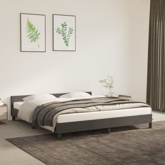 vidaXL Estructura de cama sin colchón terciopelo gris oscuro 160x200cm