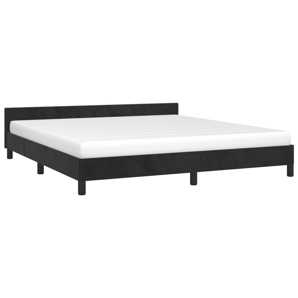 vidaXL Estructura de cama sin colchón terciopelo negro 180x200 cm