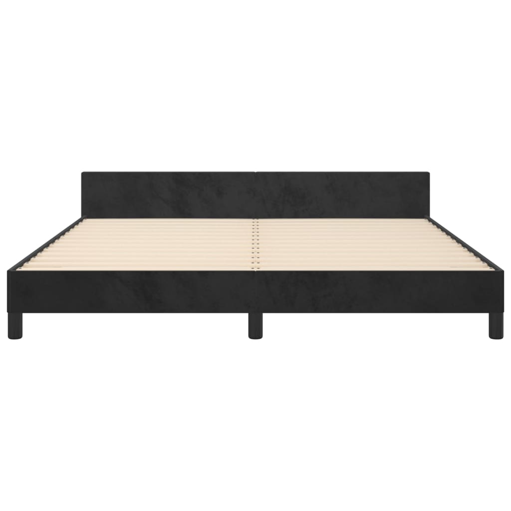 vidaXL Estructura de cama sin colchón terciopelo negro 180x200 cm