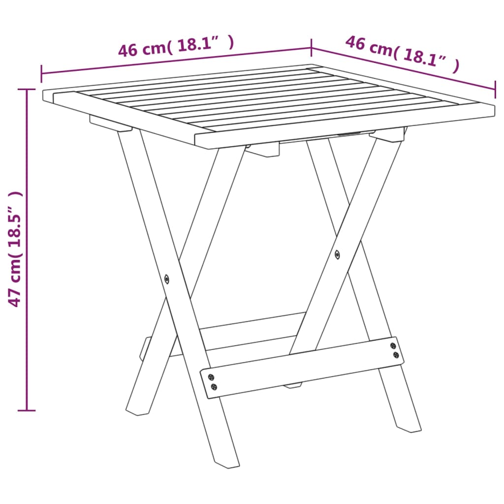 vidaXL Silla de jardín con reposapiés y mesa madera acacia y textilene