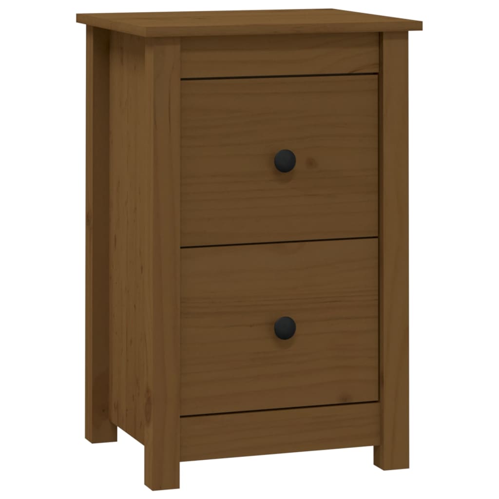 vidaXL Mesita de noche madera maciza de pino marrón miel 40x35x61,5 cm