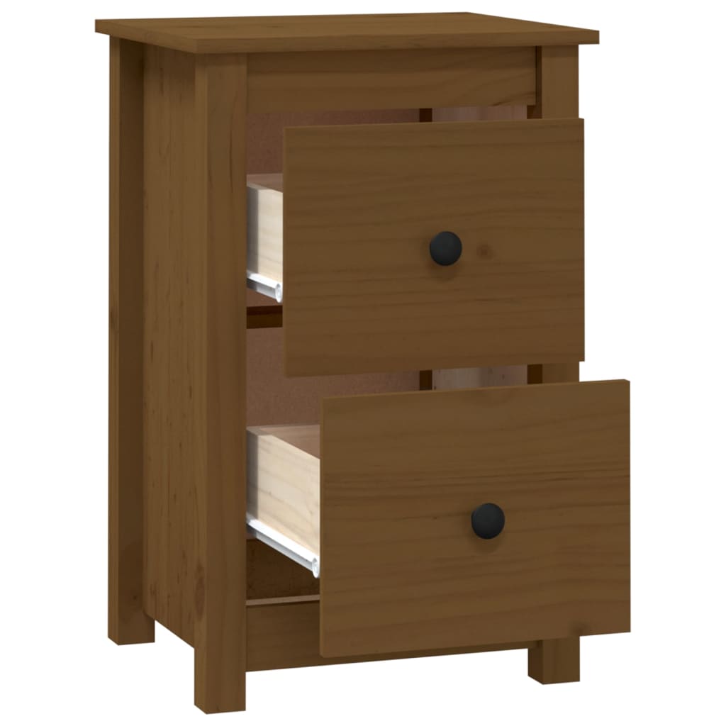 vidaXL Mesita de noche madera maciza de pino marrón miel 40x35x61,5 cm