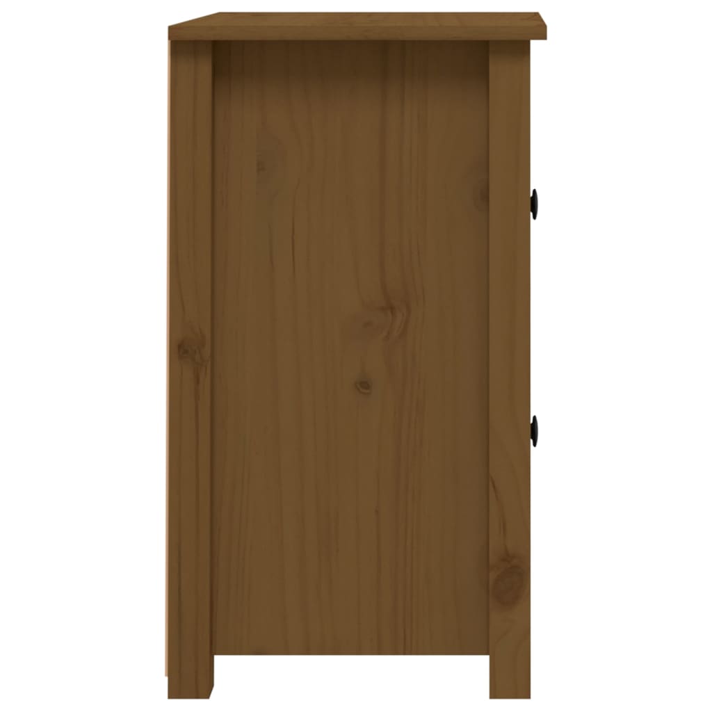 vidaXL Mesita de noche madera maciza de pino marrón miel 40x35x61,5 cm