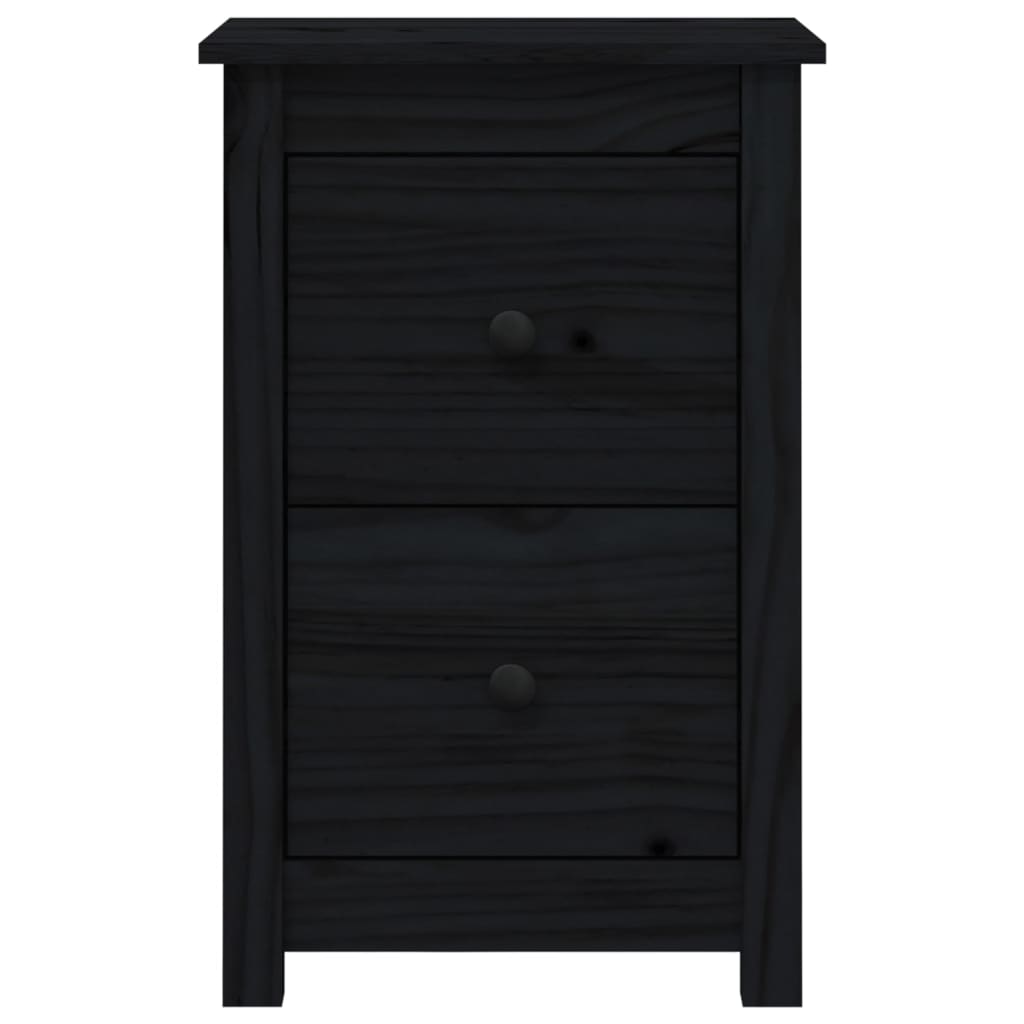 vidaXL Mesitas de noche 2 uds madera maciza de pino negro 40x35x61,5cm