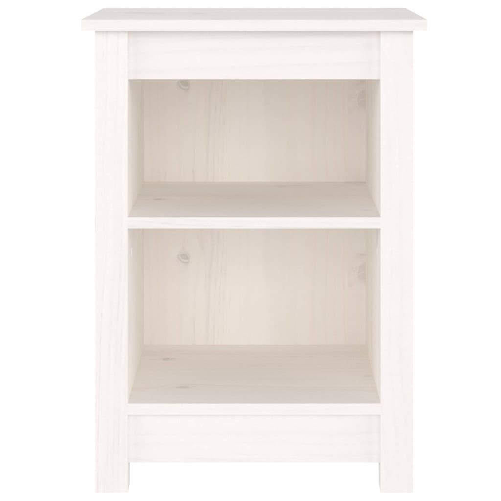 vidaXL Mesitas de noche 2 uds madera maciza de pino blanco 40x35x55 cm