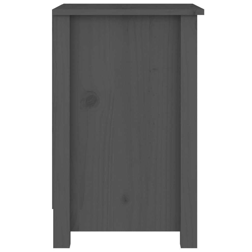 vidaXL Mesita de noche madera maciza de pino gris 40x35x55 cm