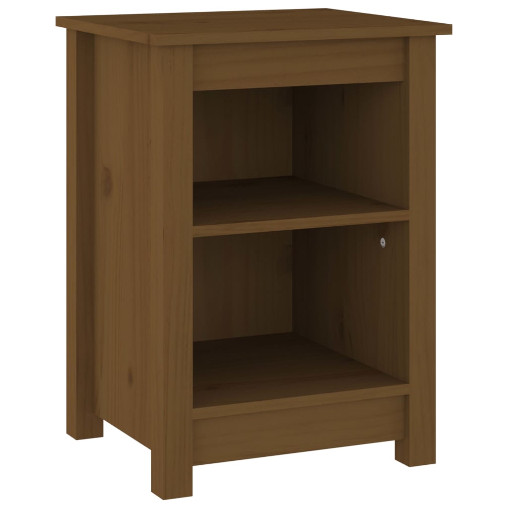 vidaXL Mesita de noche madera maciza de pino marrón miel 40x35x55 cm