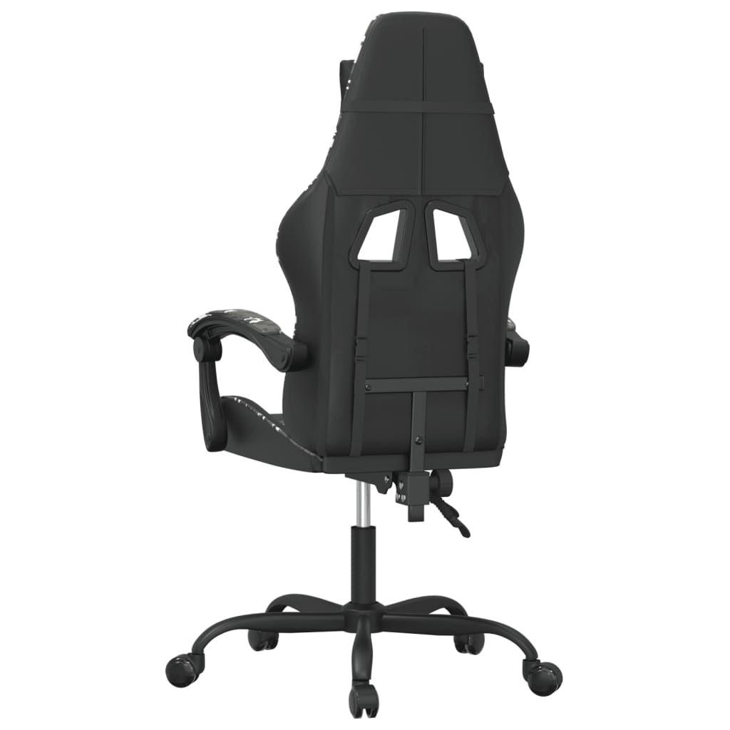 vidaXL Silla gaming giratoria cuero sintético negro y camuflaje