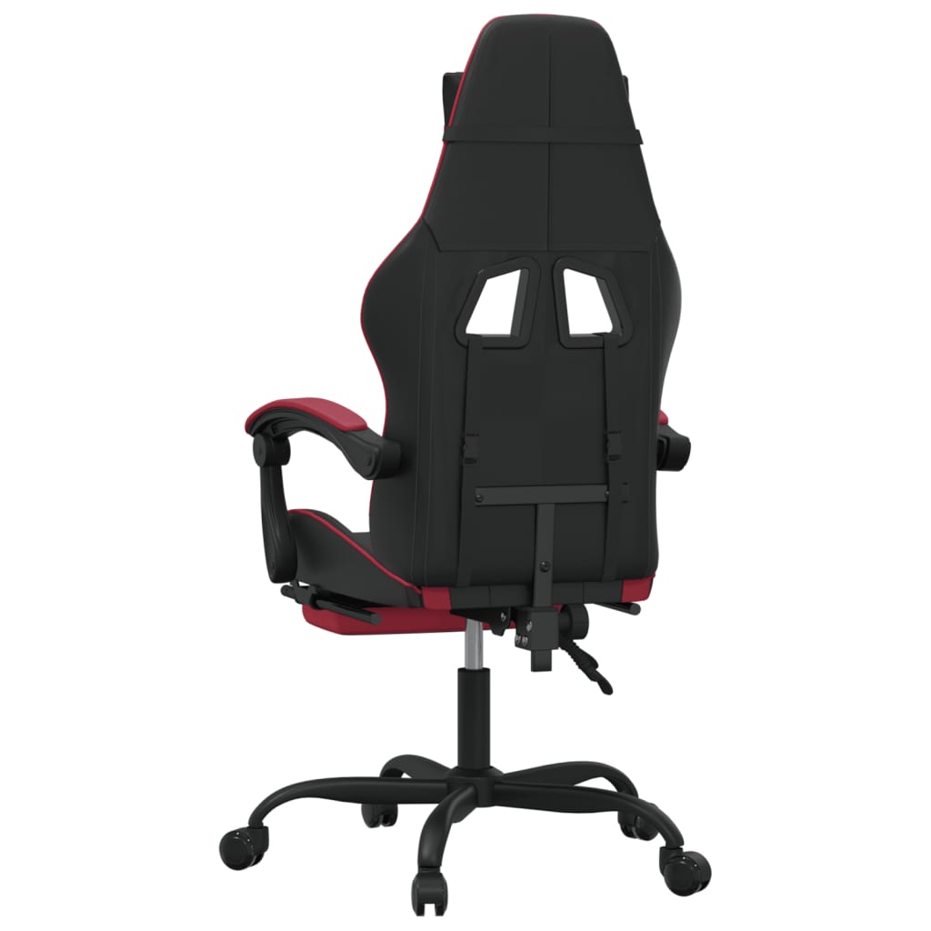 vidaXL Silla gaming giratoria y reposapiés cuero sintético