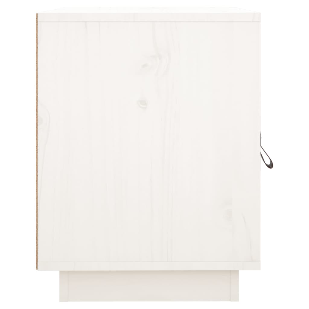 vidaXL Mesita de noche madera maciza de pino blanca 40x34x45 cm