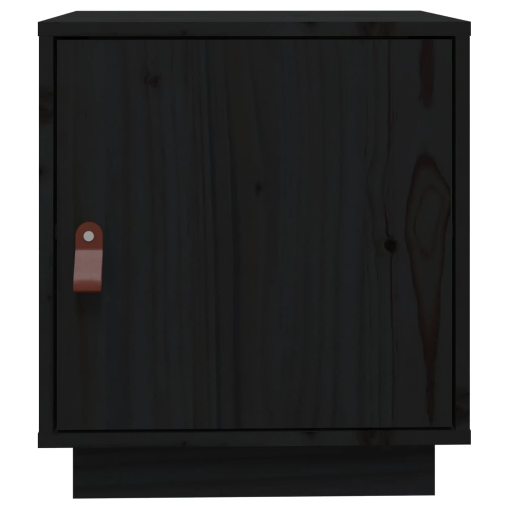 vidaXL Mesitas de noche 2 uds madera maciza de pino negro 40x34x45 cm