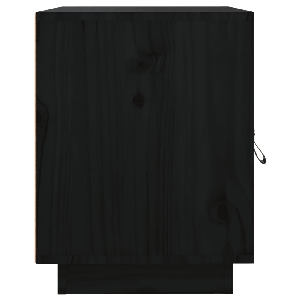 vidaXL Mesitas de noche 2 uds madera maciza de pino negro 40x34x45 cm