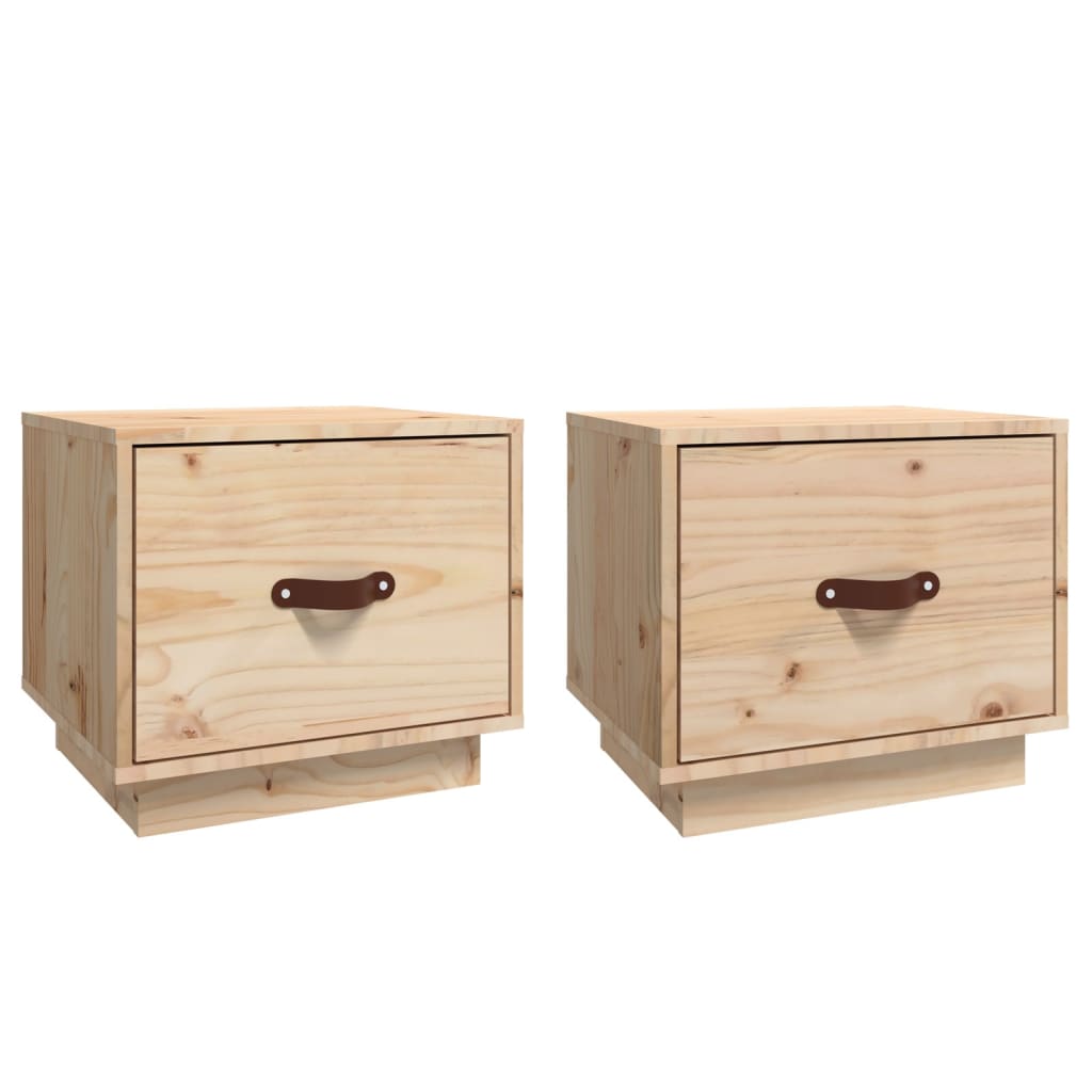 vidaXL Mesitas de noche 2 uds madera maciza de pino 40x34x35 cm