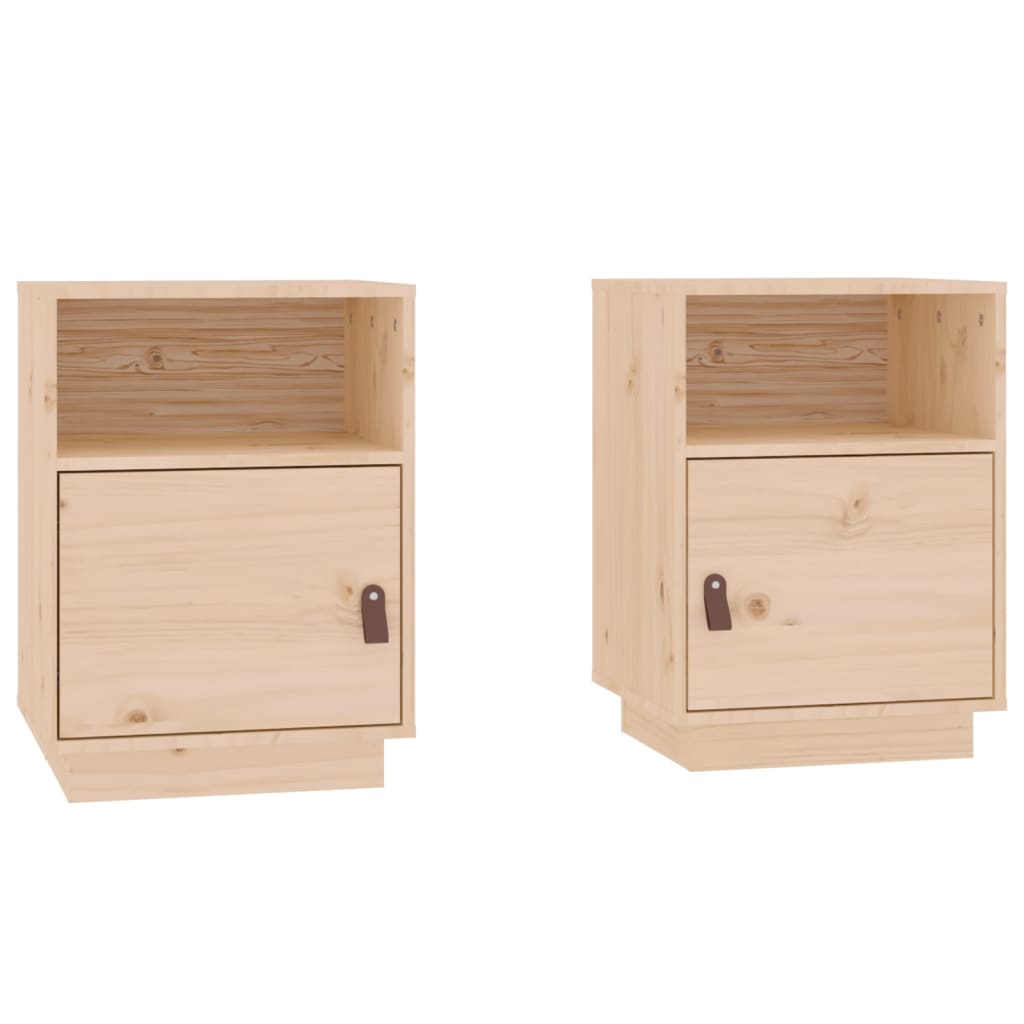 vidaXL Mesitas de noche 2 uds madera maciza de pino 40x34x55 cm