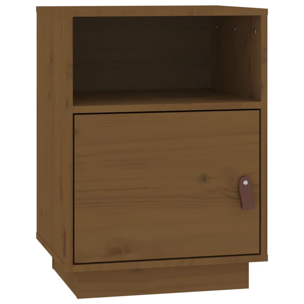 vidaXL Mesita de noche madera maciza de pino marrón miel 40x34x55 cm