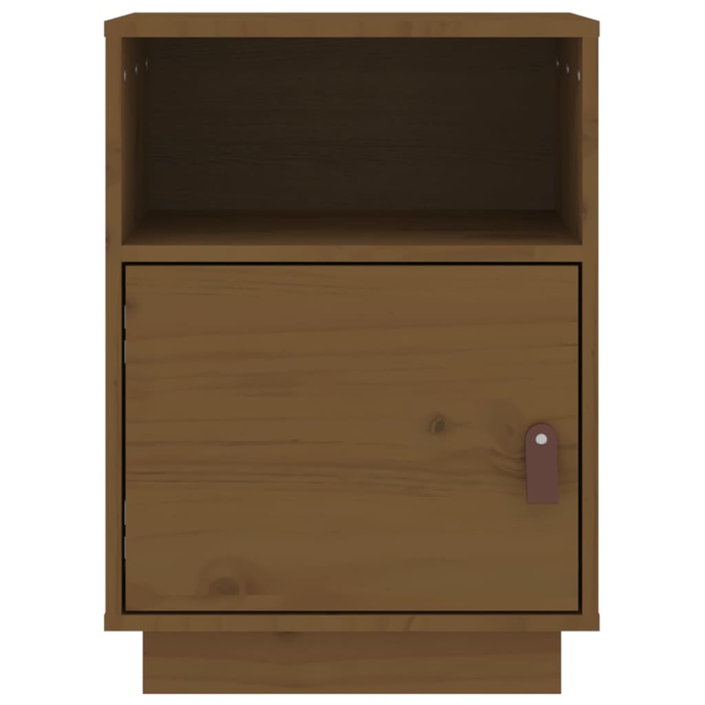 vidaXL Mesita de noche madera maciza de pino marrón miel 40x34x55 cm