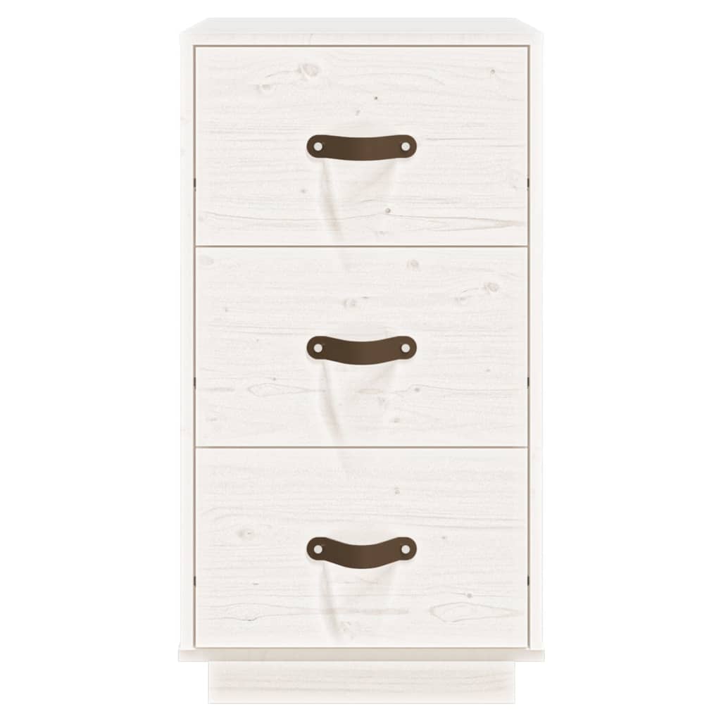 vidaXL Mesita de noche madera maciza de pino blanco 40x40x75 cm