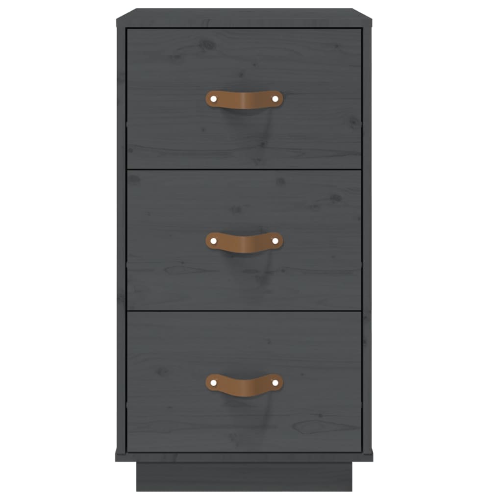 vidaXL Mesitas de noche 2 uds madera maciza pino gris 40x40x75 cm