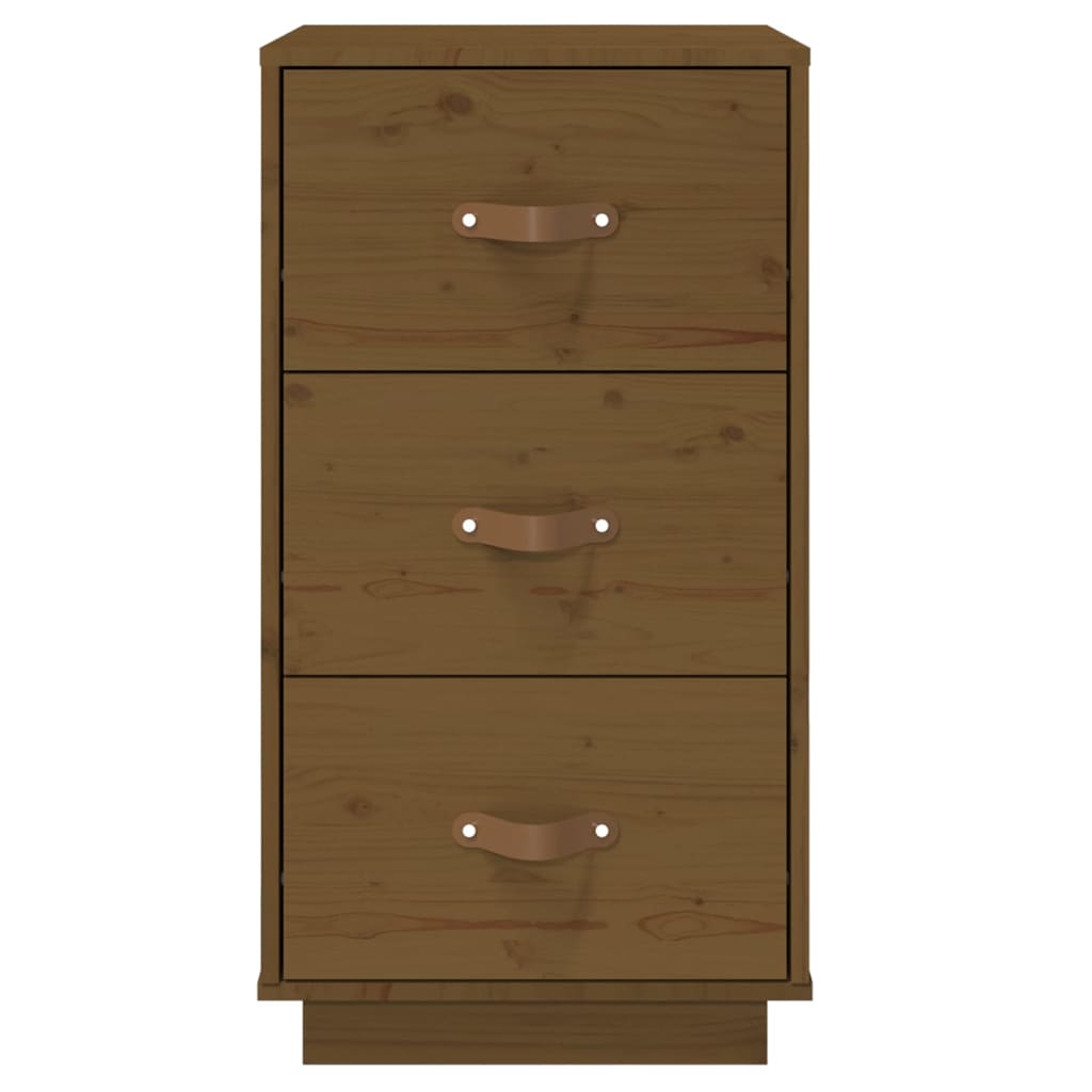 vidaXL Mesitas de noche 2 uds madera de pino marrón miel 40x40x75 cm