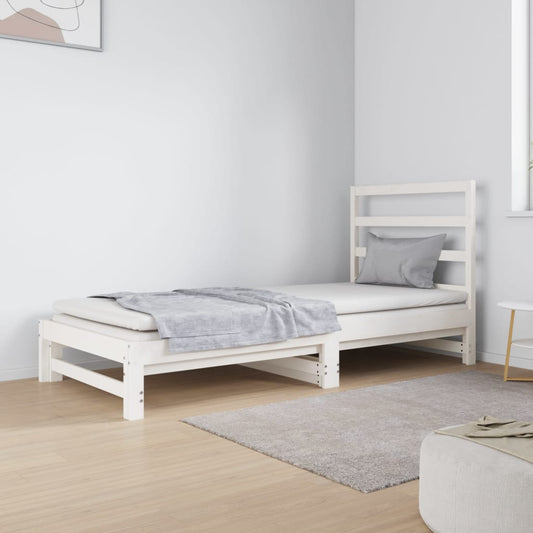 vidaXL Sofá cama extraíble sin colchón blanco 2x(90x190) cm