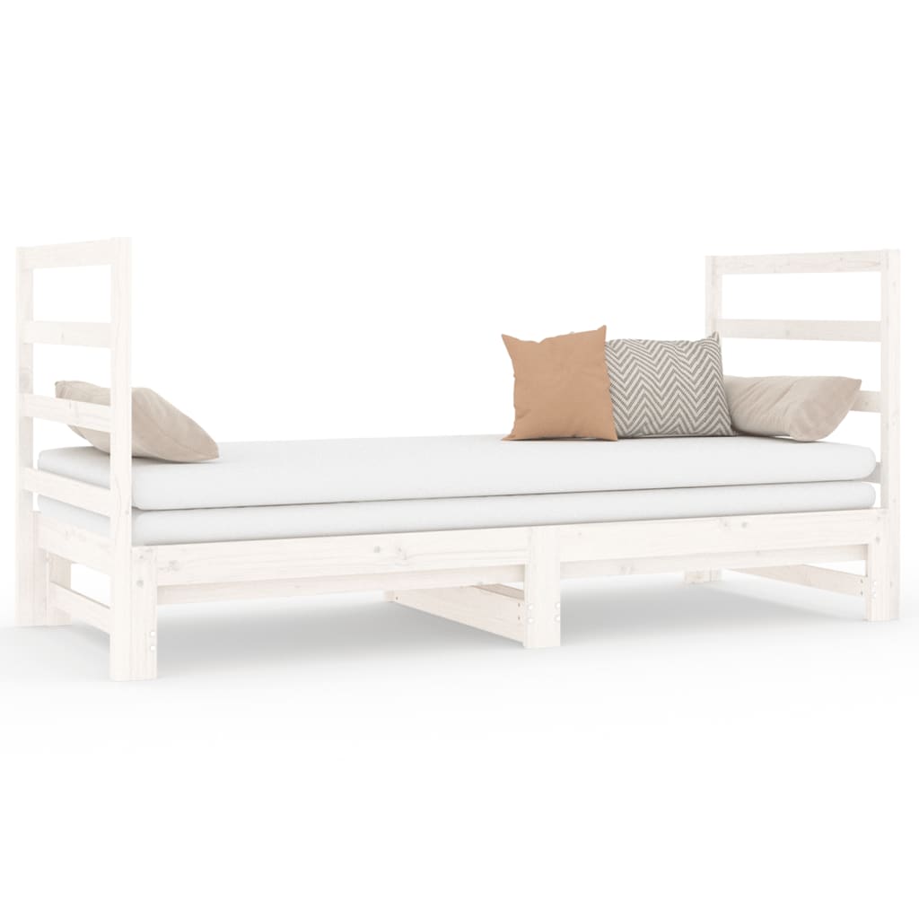 vidaXL Sofá cama extraíble sin colchón blanco 2x(90x190) cm