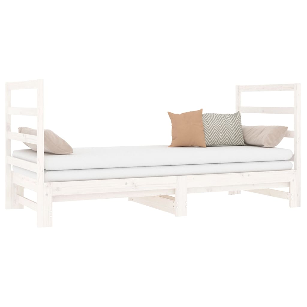 vidaXL Sofá cama extraíble sin colchón blanco 2x(90x190) cm