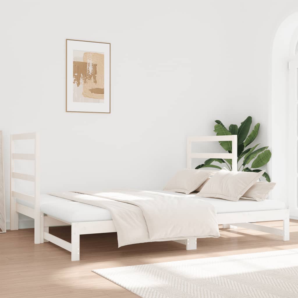 vidaXL Sofá cama extraíble sin colchón blanco 2x(90x190) cm