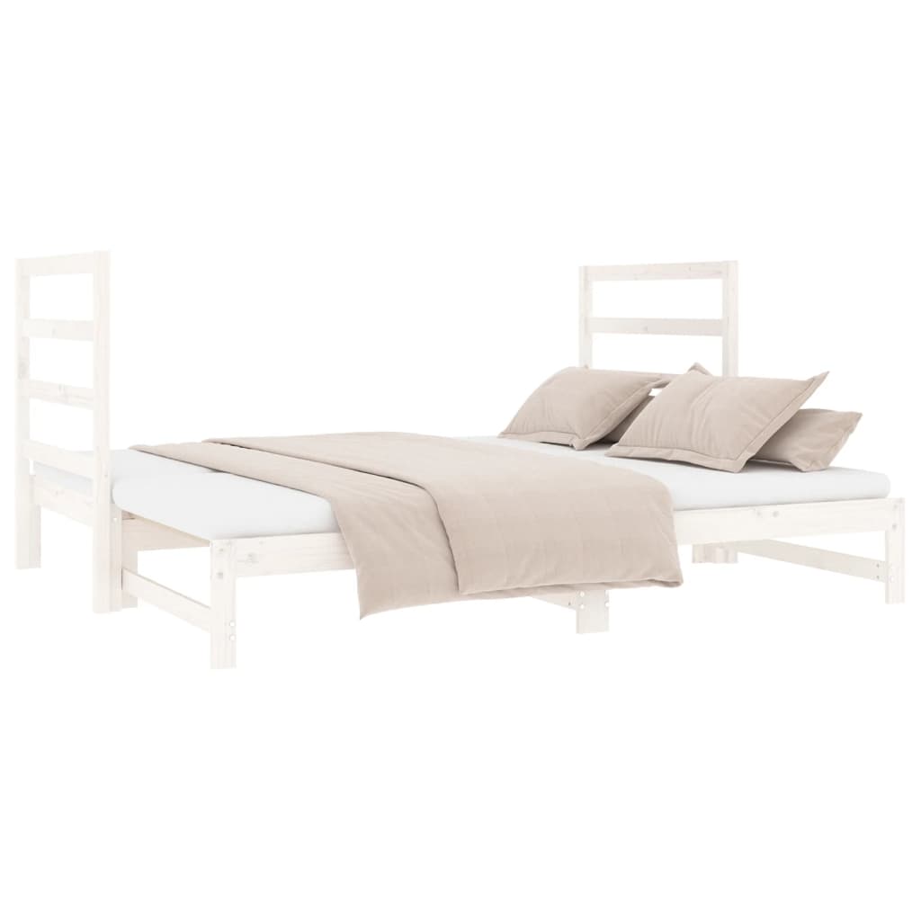 vidaXL Sofá cama extraíble sin colchón blanco 2x(90x190) cm