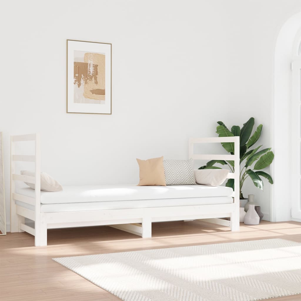 vidaXL Sofá cama extraíble sin colchón blanco 2x(90x190) cm