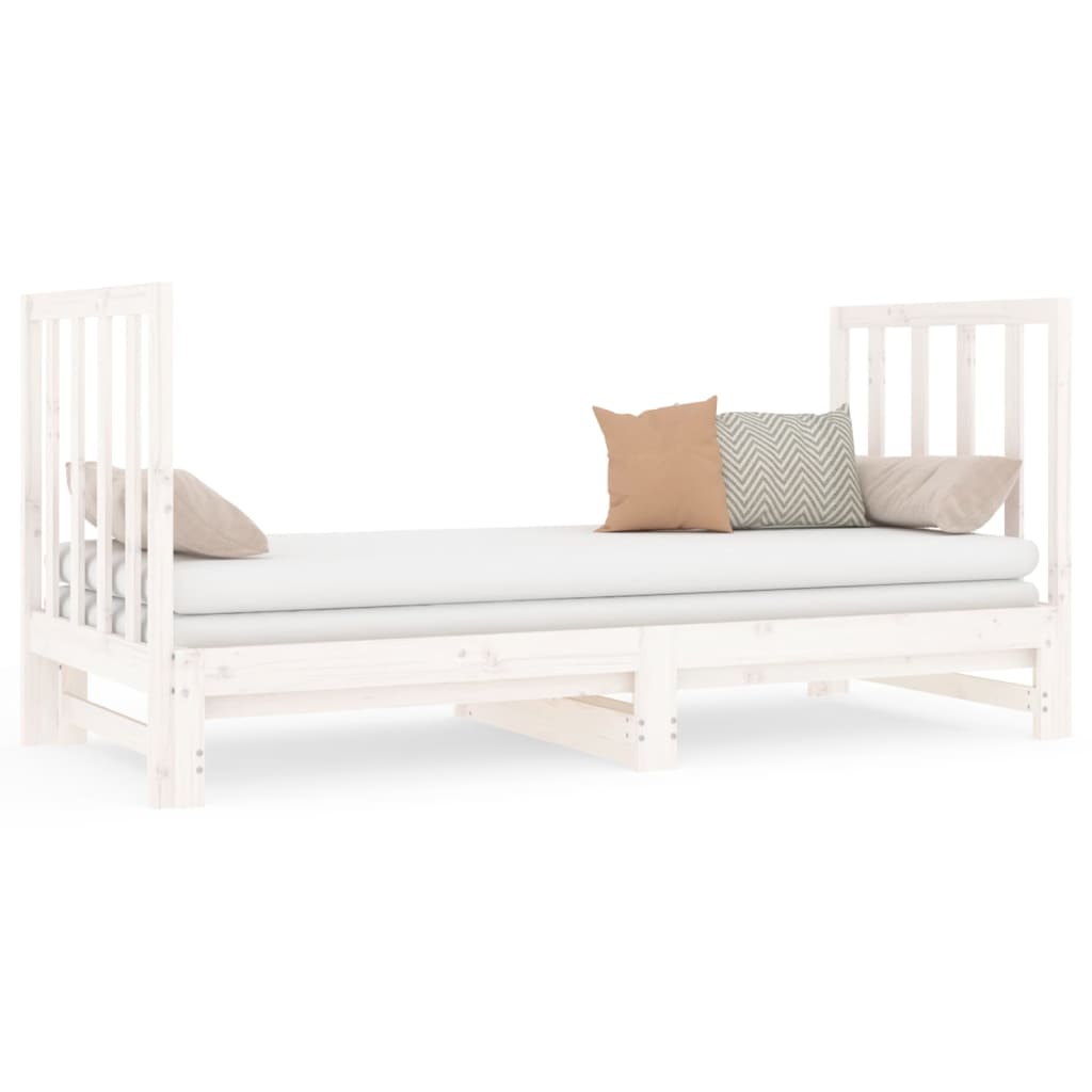 vidaXL Sofá cama extraíble sin colchón blanco 2x(90x190) cm