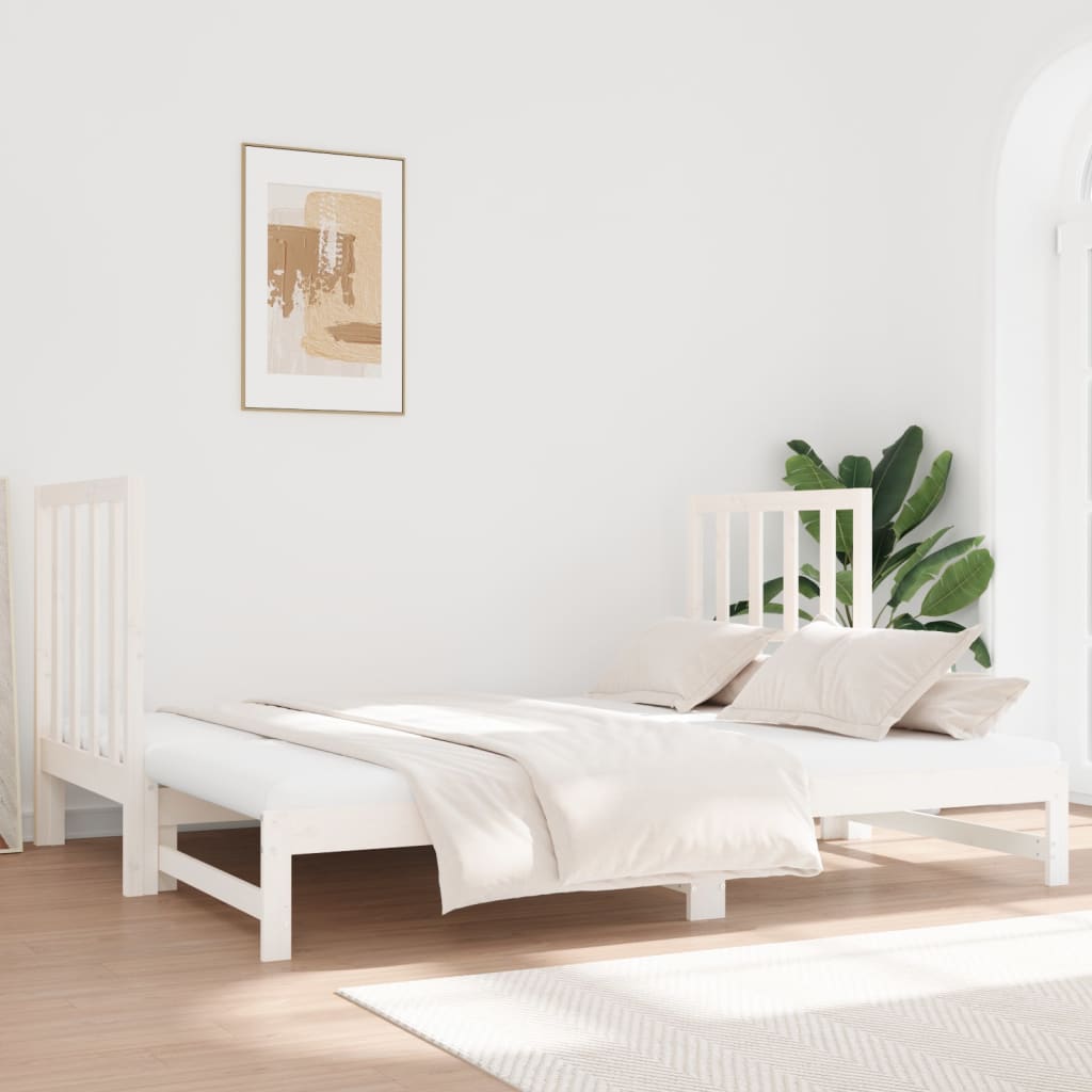 vidaXL Sofá cama extraíble sin colchón blanco 2x(90x190) cm