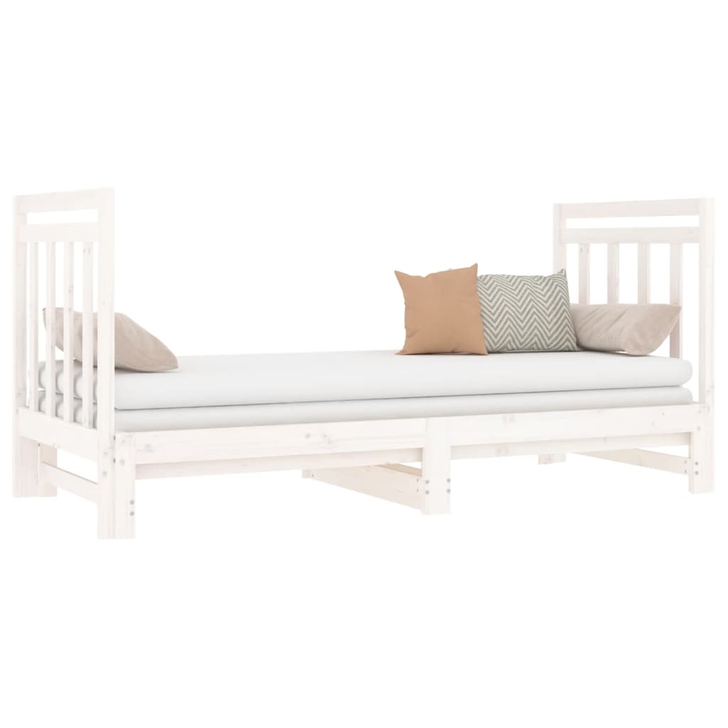 vidaXL Sofá cama extraíble sin colchón blanco 2x(90x190) cm