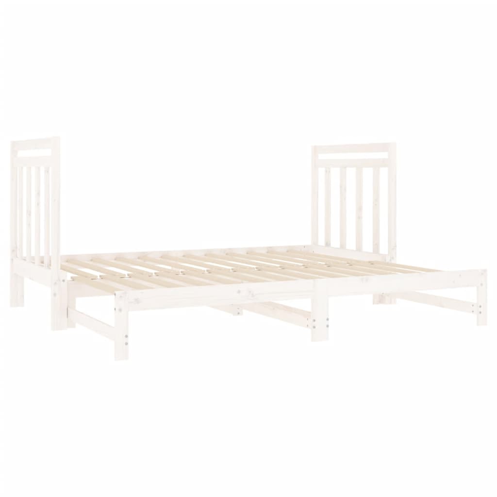 vidaXL Sofá cama extraíble sin colchón blanco 2x(90x190) cm