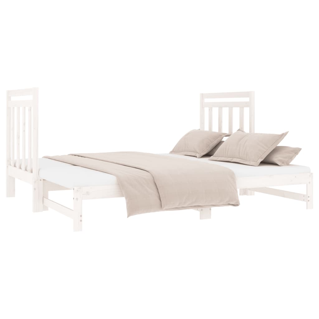 vidaXL Sofá cama extraíble sin colchón blanco 2x(90x190) cm