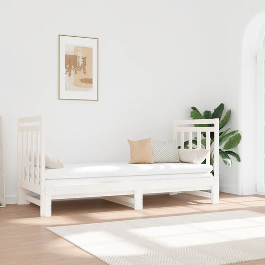 vidaXL Sofá cama extraíble sin colchón blanco 2x(90x190) cm