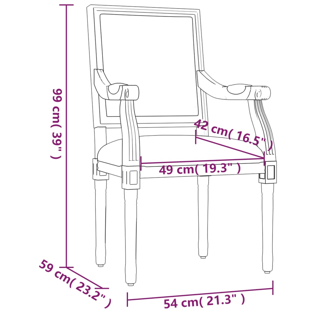 vidaXL Sillón de tela gris oscuro 54x59x99 cm