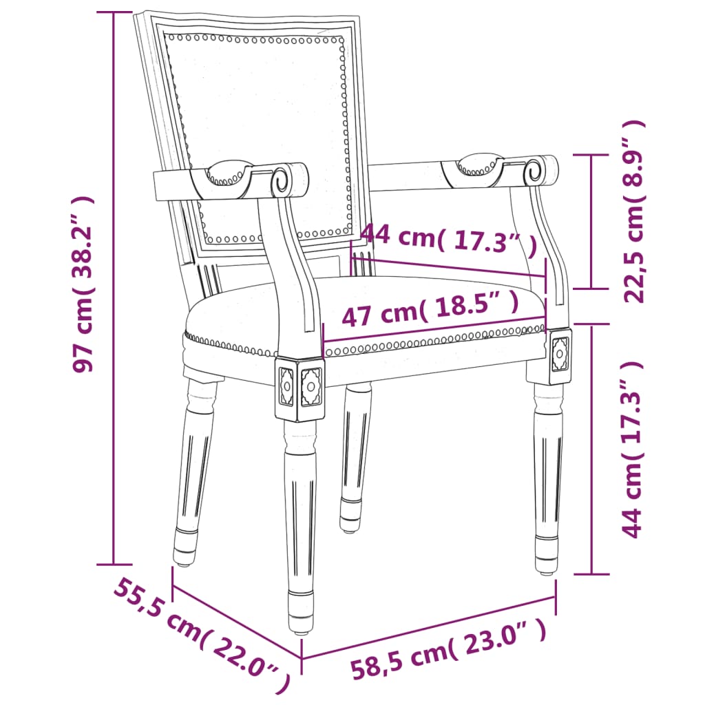 vidaXL Silla de comedor tela gris oscuro