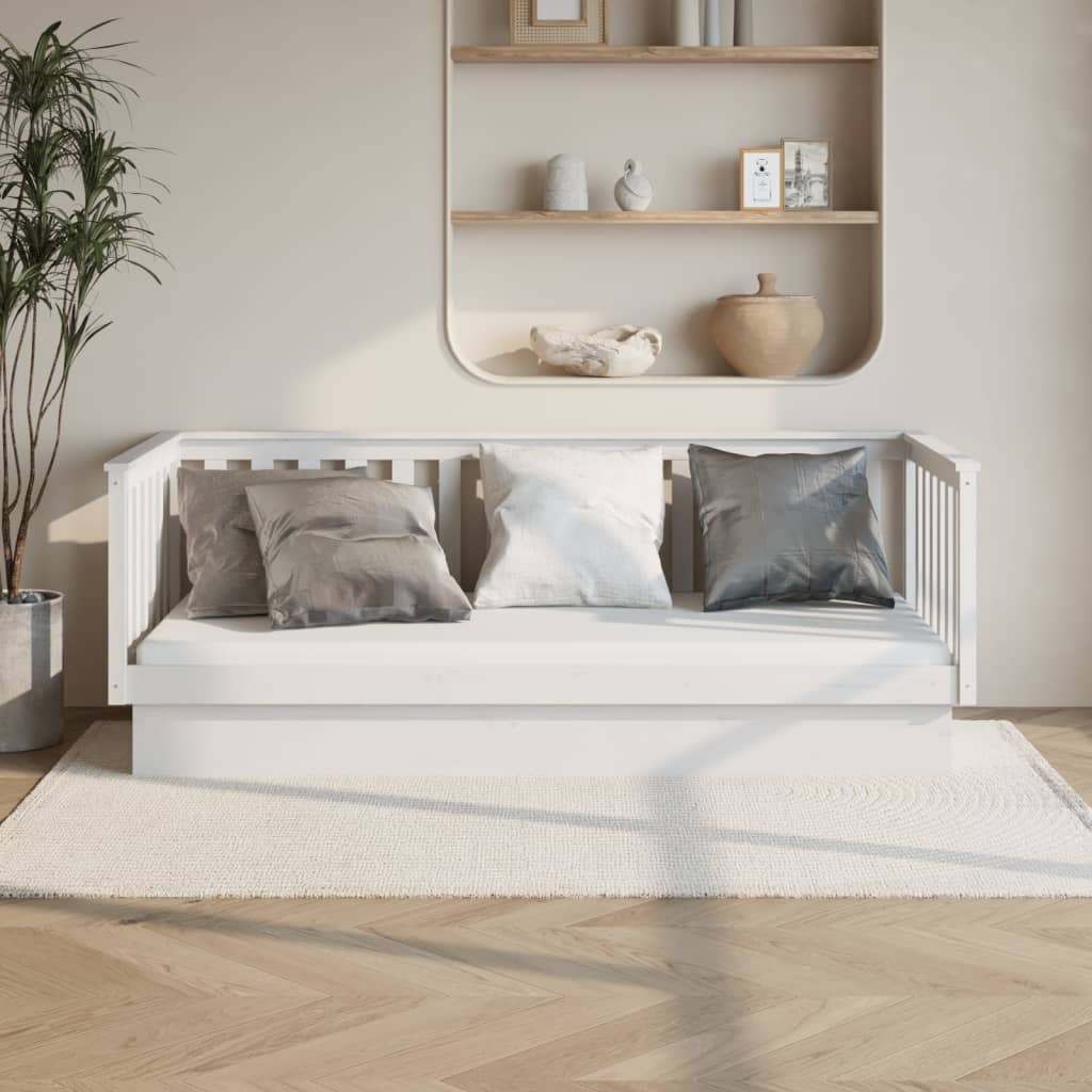 vidaXL Sofá cama sin colchón madera maciza de pino blanco 80x200 cm