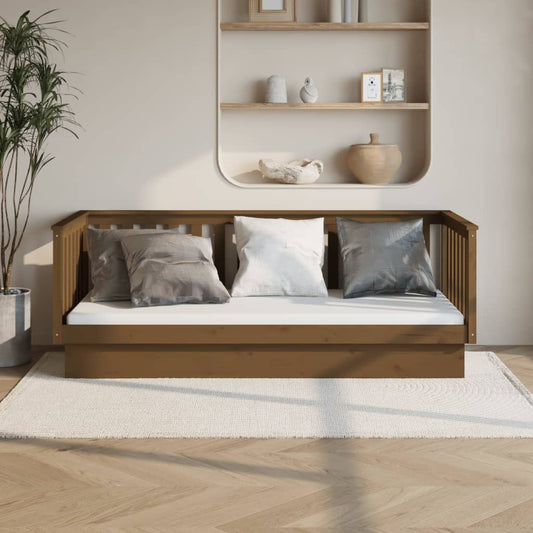 vidaXL Sofá cama sin colchón madera maciza pino marrón miel 80x200 cm