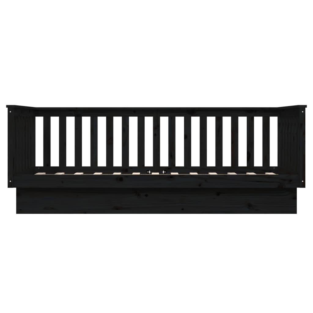 vidaXL Sofá cama sin colchón madera maciza de pino negro 80x200 cm