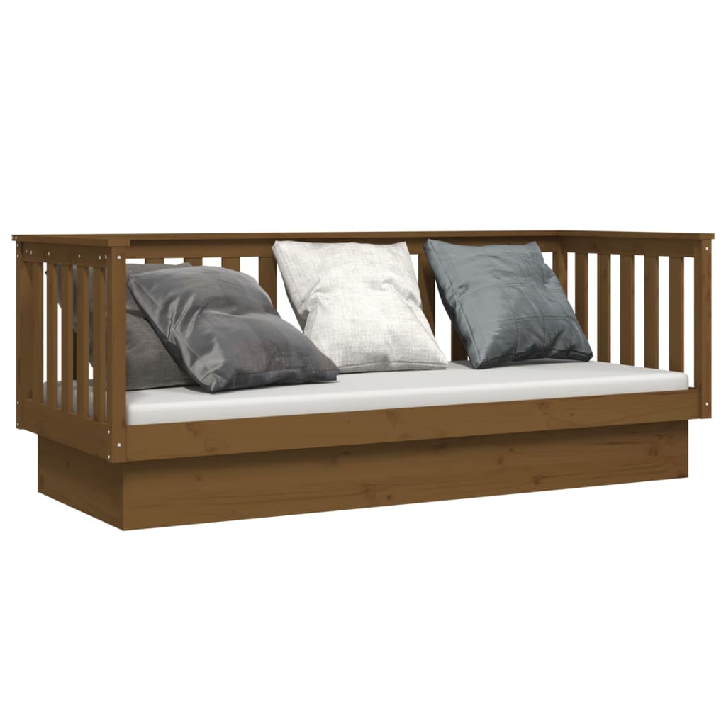 vidaXL Sofá cama de madera maciza de pino marrón miel 75x190 cm