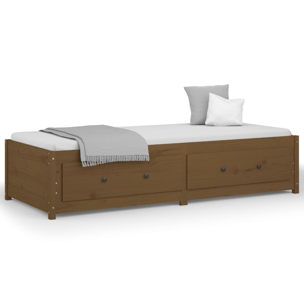 vidaXL Sofá cama sin colchón madera maciza pino marrón miel 80x200 cm