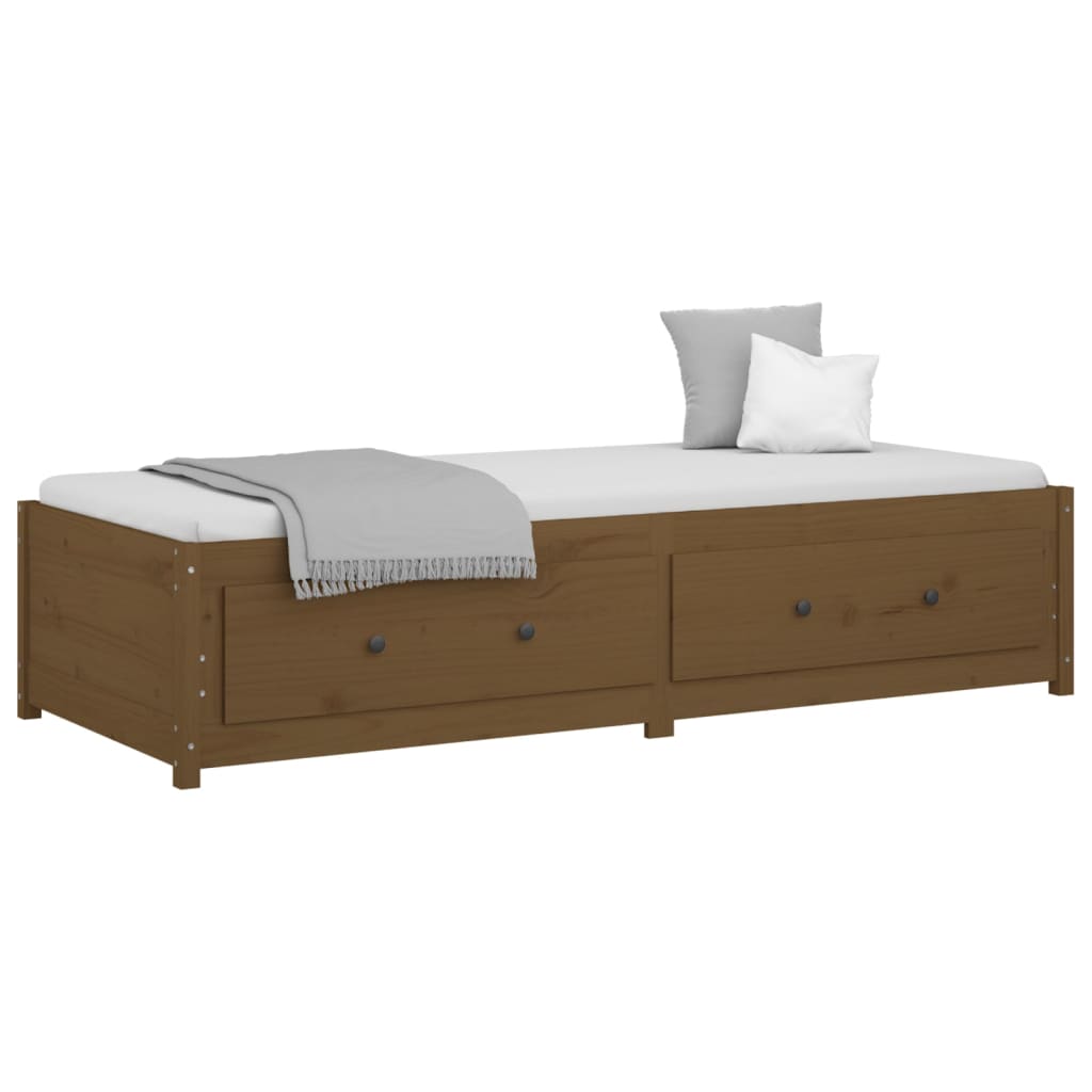 vidaXL Sofá cama sin colchón madera maciza pino marrón miel 80x200 cm