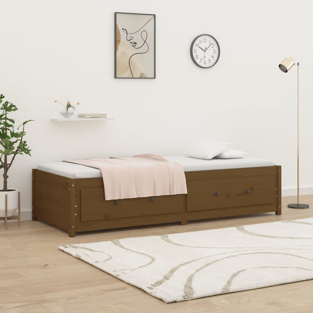 vidaXL Sofá cama sin colchón madera maciza pino marrón miel 80x200 cm