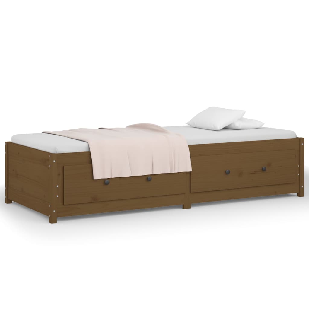 vidaXL Sofá cama sin colchón madera maciza pino marrón miel 80x200 cm